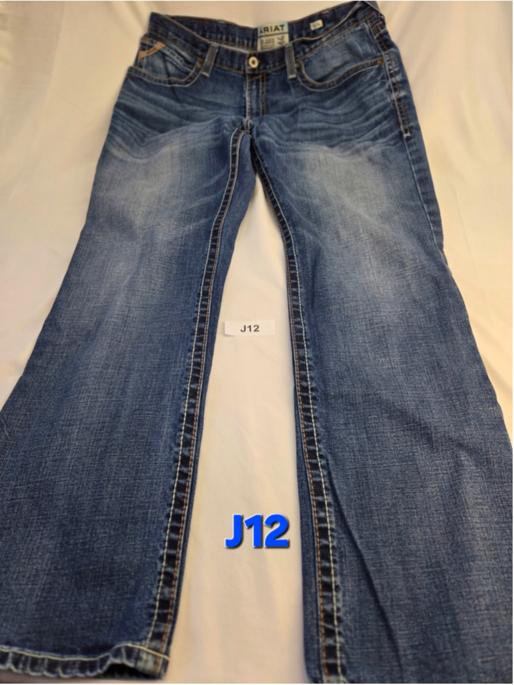 Men's Ariat M4 Relaxed Boot Cut Jeans Blue Waist 36×34 - J12